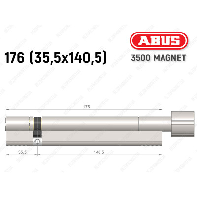 Цилиндр ABUS BRAVUS MAGNET 3500 MX, с тумблером, 175 мм (35х140T)