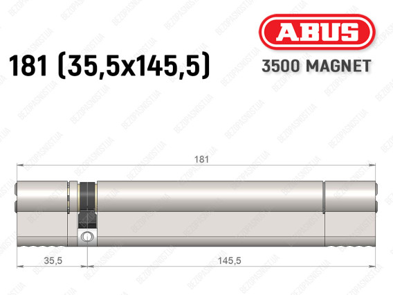 Циліндр ABUS BRAVUS MAGNET 3500 MX, ключ-ключ, 180 мм (35х145)