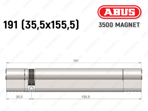 Цилиндр ABUS BRAVUS MAGNET 3500 MX, ключ-ключ, 190 мм (35х155)