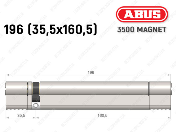 Циліндр ABUS BRAVUS MAGNET 3500 MX, ключ-ключ, 195 мм (35х160)