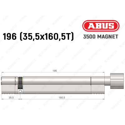 Циліндр ABUS BRAVUS MAGNET 3500 MX, з тумблером, 195 мм (35х160T)