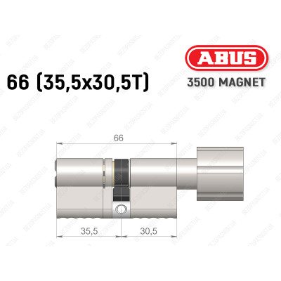 Цилиндр ABUS BRAVUS MAGNET 3500 MX, с тумблером, 65 мм (35х30T)