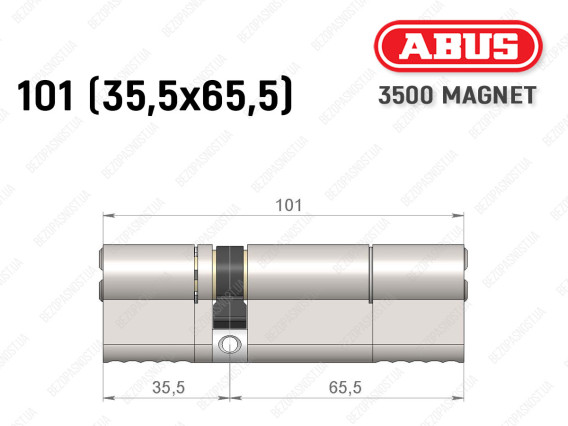 Цилиндр ABUS BRAVUS MAGNET 3500 MX, ключ-ключ, 100 мм (35х65)