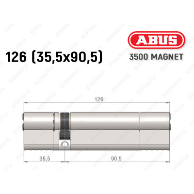 Циліндр ABUS BRAVUS MAGNET 3500 MX, ключ-ключ, 125 мм (35х90)