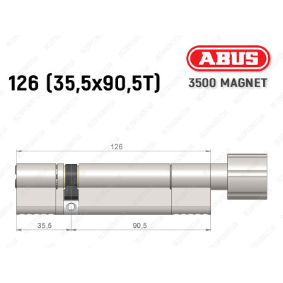 Циліндр ABUS BRAVUS MAGNET 3500 MX, з тумблером, 125 мм (35х90T)