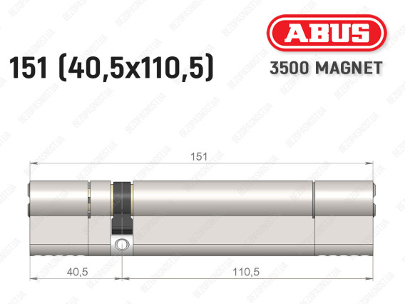 Циліндр ABUS BRAVUS MAGNET 3500 MX, ключ-ключ, 150 мм (40х110)