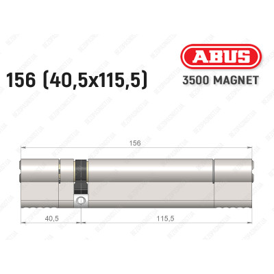 Циліндр ABUS BRAVUS MAGNET 3500 MX, ключ-ключ, 155 мм (40х115)