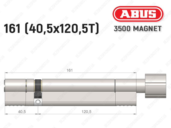 Цилиндр ABUS BRAVUS MAGNET 3500 MX, с тумблером, 160 мм (40х120T)