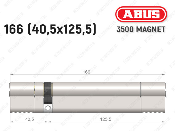 Цилиндр ABUS BRAVUS MAGNET 3500 MX, ключ-ключ, 165 мм (40х125)