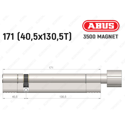 Цилиндр ABUS BRAVUS MAGNET 3500 MX, с тумблером, 170 мм (40х130T)