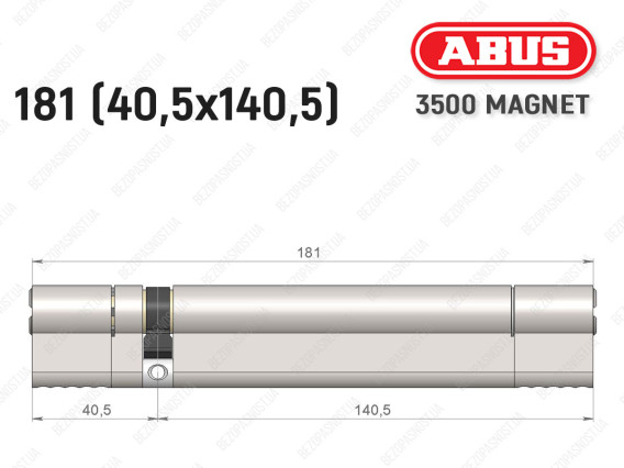 Цилиндр ABUS BRAVUS MAGNET 3500 MX, ключ-ключ, 180 мм (40х140)