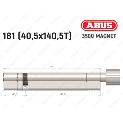 Цилиндр ABUS BRAVUS MAGNET 3500 MX, с тумблером, 180 мм (40х140T)