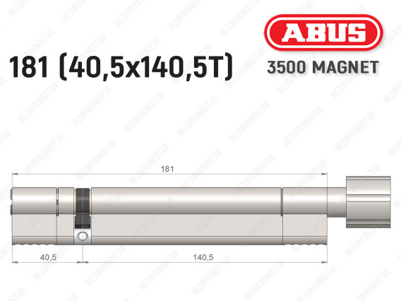 Цилиндр ABUS BRAVUS MAGNET 3500 MX, с тумблером, 180 мм (40х140T)