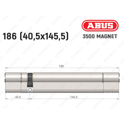 Цилиндр ABUS BRAVUS MAGNET 3500 MX, ключ-ключ, 185 мм (40х145)