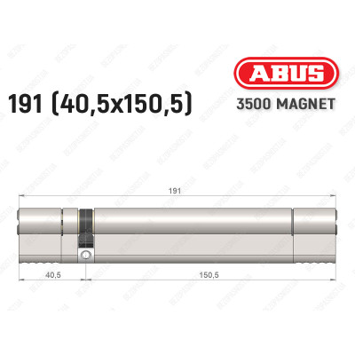 Цилиндр ABUS BRAVUS MAGNET 3500 MX, ключ-ключ, 190 мм (40х150)