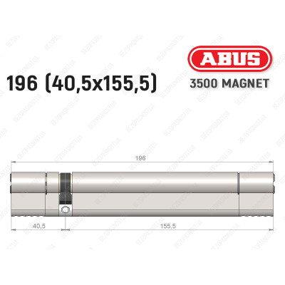 Циліндр ABUS BRAVUS MAGNET 3500 MX, ключ-ключ, 195 мм (40х155)