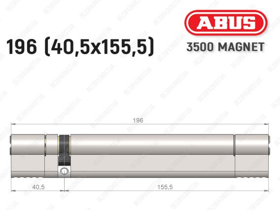 Циліндр ABUS BRAVUS MAGNET 3500 MX, ключ-ключ, 195 мм (40х155)