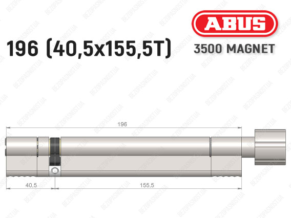 Цилиндр ABUS BRAVUS MAGNET 3500 MX, с тумблером, 195 мм (40х155T)