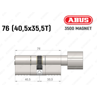 Циліндр ABUS BRAVUS MAGNET 3500 MX, з тумблером, 75 мм (40х35T)