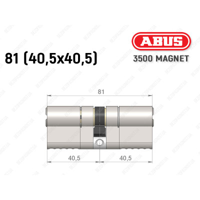 Цилиндр ABUS BRAVUS MAGNET 3500 MX, ключ-ключ, 80 мм (40х40)