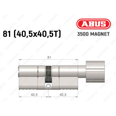 Циліндр ABUS BRAVUS MAGNET 3500 MX, з тумблером, 80 мм (40х40T)