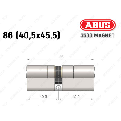 Цилиндр ABUS BRAVUS MAGNET 3500 MX, ключ-ключ, 85 мм (40х45)