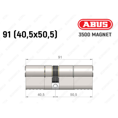 Циліндр ABUS BRAVUS MAGNET 3500 MX, ключ-ключ, 90 мм (40х50)