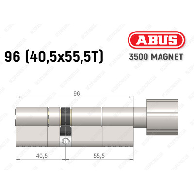 Циліндр ABUS BRAVUS MAGNET 3500 MX, з тумблером, 95 мм (40х55T)