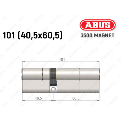 Циліндр ABUS BRAVUS MAGNET 3500 MX, ключ-ключ, 100 мм (40х60)