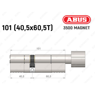 Циліндр ABUS BRAVUS MAGNET 3500 MX, з тумблером, 100 мм (40х60T)