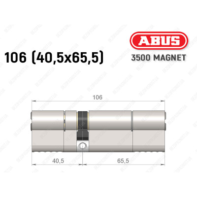 Циліндр ABUS BRAVUS MAGNET 3500 MX, ключ-ключ, 105 мм (40х65)