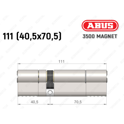 Циліндр ABUS BRAVUS MAGNET 3500 MX, ключ-ключ, 110 мм (40х70)