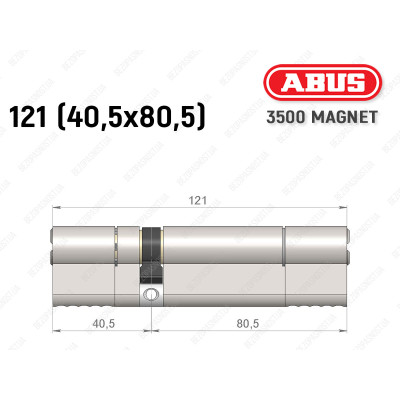 Циліндр ABUS BRAVUS MAGNET 3500 MX, ключ-ключ, 120 мм (40х80)