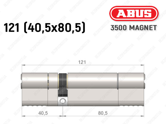 Циліндр ABUS BRAVUS MAGNET 3500 MX, ключ-ключ, 120 мм (40х80)