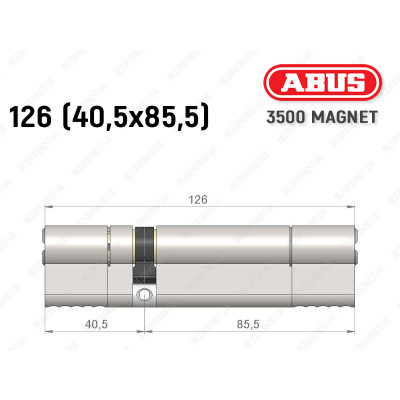 Циліндр ABUS BRAVUS MAGNET 3500 MX, ключ-ключ, 125 мм (40х85)