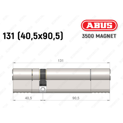 Циліндр ABUS BRAVUS MAGNET 3500 MX, ключ-ключ, 130 мм (40х90)