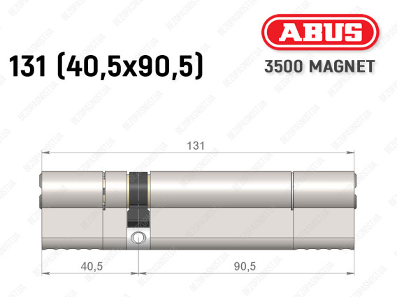 Циліндр ABUS BRAVUS MAGNET 3500 MX, ключ-ключ, 130 мм (40х90)