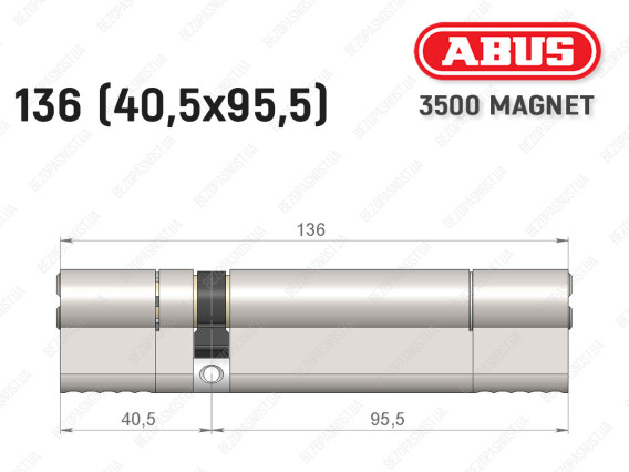 Циліндр ABUS BRAVUS MAGNET 3500 MX, ключ-ключ, 135 мм (40х95)