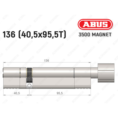 Циліндр ABUS BRAVUS MAGNET 3500 MX, з тумблером, 135 мм (40х95T)