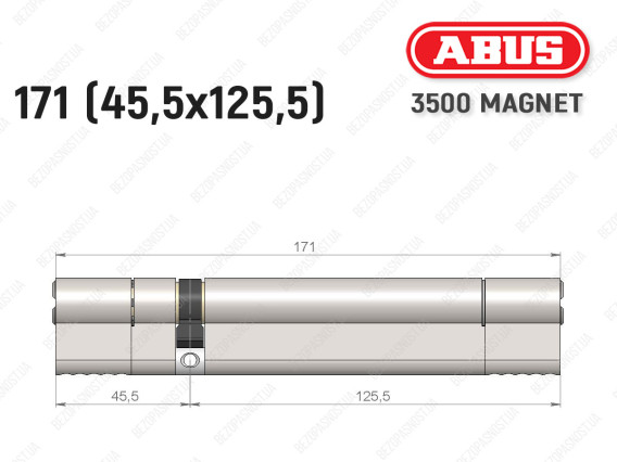 Цилиндр ABUS BRAVUS MAGNET 3500 MX, ключ-ключ, 170 мм (45х125)