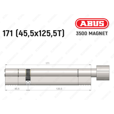 Цилиндр ABUS BRAVUS MAGNET 3500 MX, с тумблером, 170 мм (45х125T)
