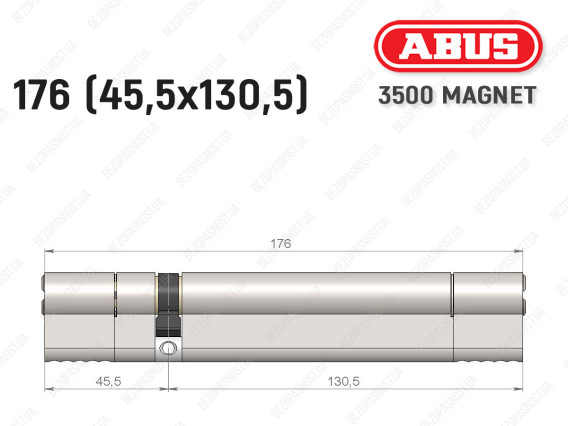 Циліндр ABUS BRAVUS MAGNET 3500 MX, ключ-ключ, 175 мм (45х130)