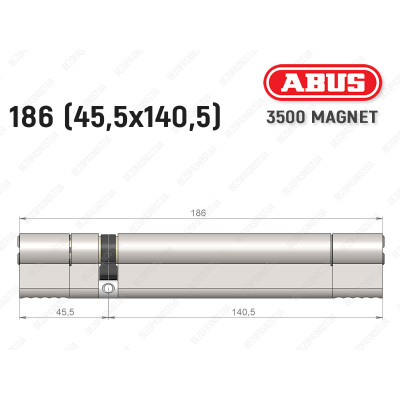 Цилиндр ABUS BRAVUS MAGNET 3500 MX, ключ-ключ, 185 мм (45х140)