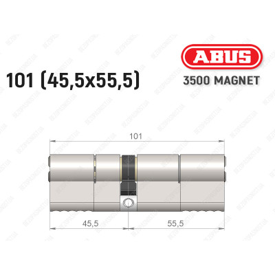 Циліндр ABUS BRAVUS MAGNET 3500 MX, ключ-ключ, 100 мм (45х55)