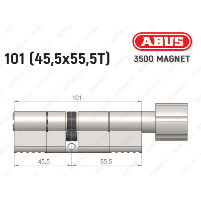 Циліндр ABUS BRAVUS MAGNET 3500 MX, з тумблером, 100 мм (45х55T)