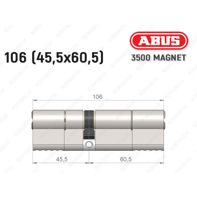Циліндр ABUS BRAVUS MAGNET 3500 MX, ключ-ключ, 105 мм (45х60)