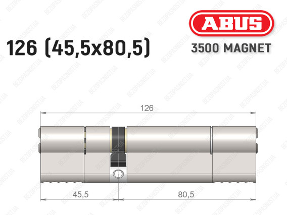 Цилиндр ABUS BRAVUS MAGNET 3500 MX, ключ-ключ, 125 мм (45х80)