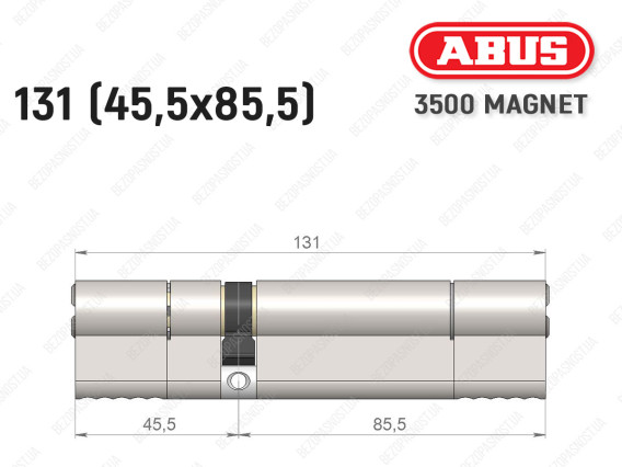 Цилиндр ABUS BRAVUS MAGNET 3500 MX, ключ-ключ, 130 мм (45х85)