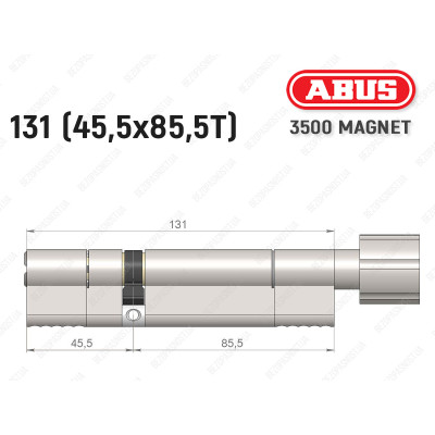 Циліндр ABUS BRAVUS MAGNET 3500 MX, з тумблером, 130 мм (45х85T)