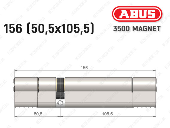 Циліндр ABUS BRAVUS MAGNET 3500 MX, ключ-ключ, 155 мм (50х105)